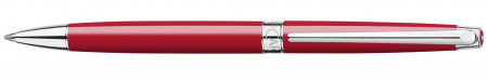 Caran d'Ache Léman Slim Ballpoint Pen - Scarlet Red Lacquer Rhodium Trim