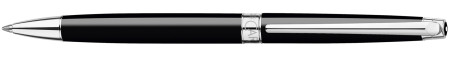 Caran d'Ache Léman Slim Ballpoint Pen - Ebony Black Lacquer Rhodium Trim