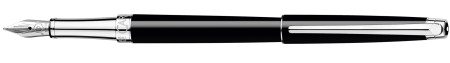 Caran d'Ache Léman Slim Fountain Pen - Ebony Black Lacquer Rhodium Trim