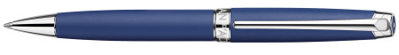 Caran d'Ache Léman Ballpoint Pen - Blue Night Lacquer Rhodium Trim