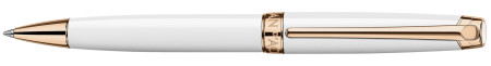 Caran d'Ache Léman Ballpoint Pen - White Lacquer Rose Gold Trim