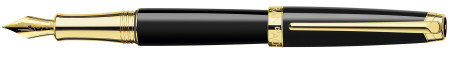 Caran d'Ache Léman Fountain Pen - Ebony Black Lacquer Gold Trim