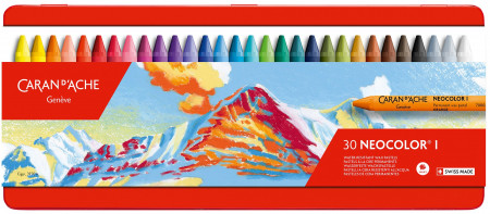 Caran d'Ache NeoColour Wax Pastels - Assorted Colours - Metal Box of 30