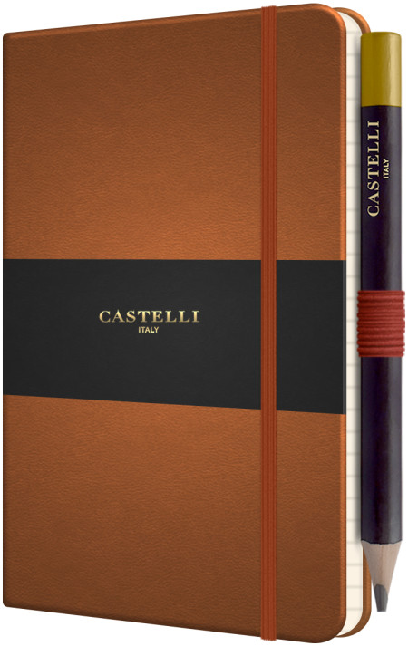 Castelli Tucson Hardback Pocket Notebook - Ruled - Chestnut