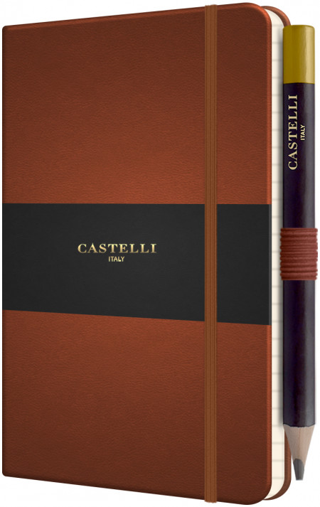 Castelli Tucson Hardback Pocket Notebook - Ruled - Brown