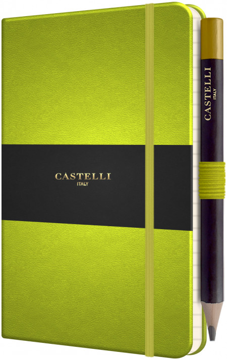 Castelli Tucson Hardback Pocket Notebook - Ruled - Neon Green