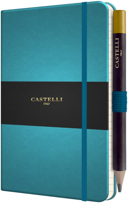 Castelli Tucson Hardback Pocket Notebook - Ruled - Blue Curacao
