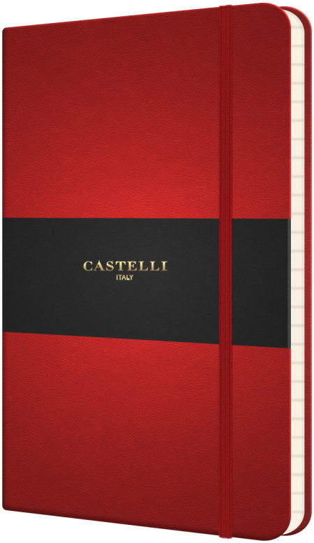 Castelli Flexible Pocket Notebook - Ruled - Coral Red