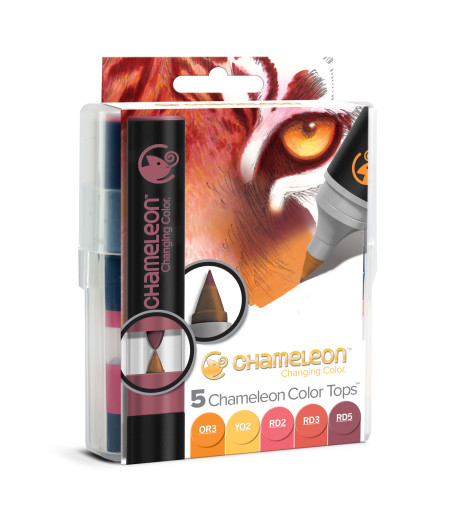 Chameleon Colour Tops - Warm Tones (Pack of 5)