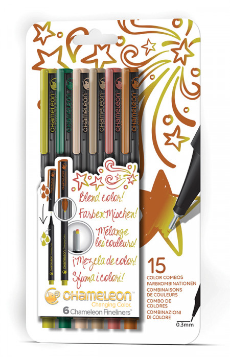 Chameleon Fineliner Pens - Nature Colours (Pack of 6)