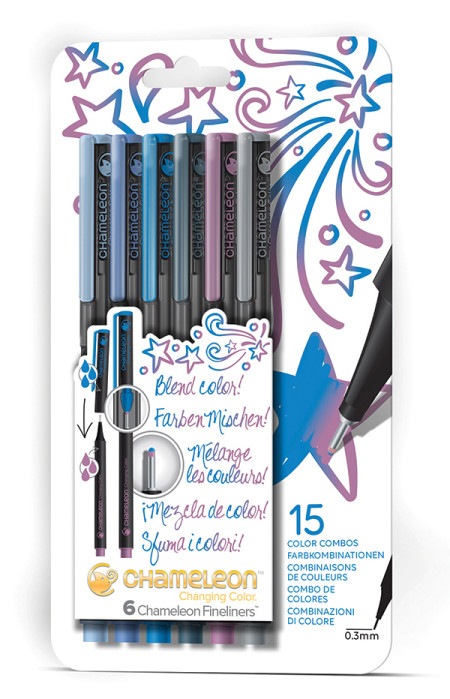 Chameleon Fineliner Pens - Cool Colours (Pack of 6)