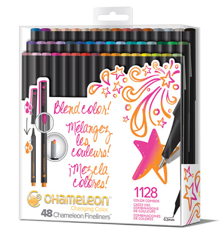 Chameleon Fineliner Pens - Brilliant Colours (Pack of 48)