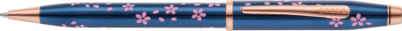 Cross Century II Cherry Blossom Ballpoint Pen - Blue Lacquer with Rose Gold Trim