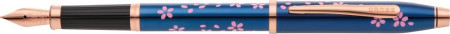 Cross Century II Cherry Blossom Fountain Pen -  Blue Lacquer with Rose Gold Trim