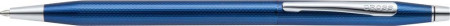Cross Classic Century Ballpoint Pen - Cobalt Blue Engraved Diamond Pattern with Chrome Trim