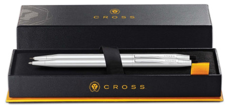 Cross Classic Century Ballpoint Pen and Pencil Set - Medalist Chrome & Gold