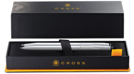 Cross Click Ballpoint Pen and Pencil Set - Chrome