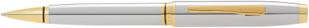 Cross Coventry Ballpoint Pen - Polished Chrome Gold Trim