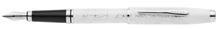 Cross Coventry Zodiac Fountain Pen - Year of the Snake - Pearl White Lacquer Chrome Trim
