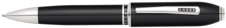 Cross Peerless Ballpoint Pen - Obsidian Black Lacquer with Platinum-plated Trim