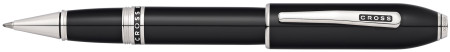 Cross Peerless Rollerball Pen - Obsidian Black Lacquer with Platinum-plated Trim