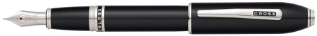 Cross Peerless Fountain Pen - Obsidian Black Lacquer with Platinum-plated Trim