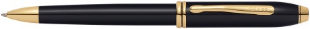 Cross Townsend Ballpoint Pen - Black Lacquer Gold Trim