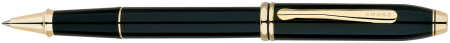 Cross Townsend Rollerball Pen - Black Lacquer Gold Trim