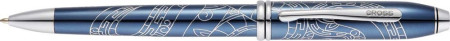 Cross Townsend Zodiac Ballpoint Pen - Year of the Snake - Blue Lacquer Chrome Trim