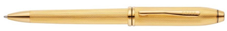 Cross Townsend Ballpoint Pen - 23KT Gold-plated Diamond Pattern with 23KT Gold-plated Trim