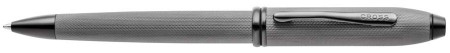 Cross Townsend Ballpoint Pen - Slate Gray Engraved Diamond Pattern with Slate Gray Trim