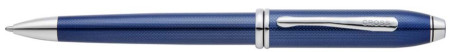 Cross Townsend Ballpoint Pen - Cobalt Blue Engraved Diamond Pattern with Chrome Trim