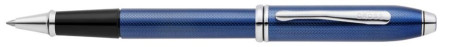 Cross Townsend Rollerball Pen - Cobalt Blue Engraved Diamond Pattern with Chrome Trim