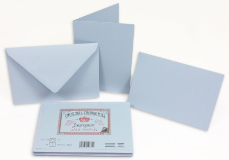 Crown Mill Classics C6 Set of 10 Folded Cards and Envelopes - Blue