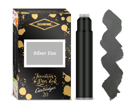 Diamine Ink Cartridge - Silver Fox (Pack of 20)