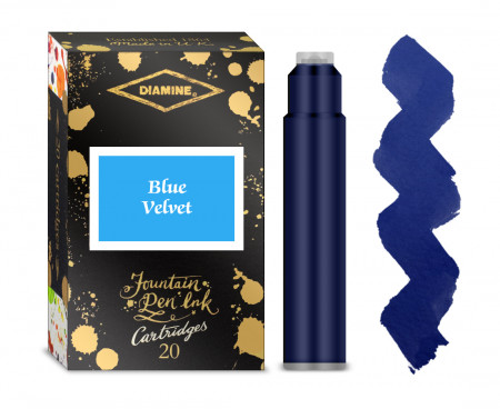 Diamine Ink Cartridge - Blue Velvet (Pack of 20)