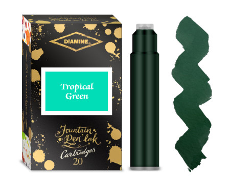 Diamine Ink Cartridge - Tropical Green (Pack of 20)