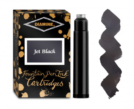 Diamine Ink Cartridge - Jet Black (Pack of 18)