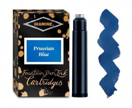 Diamine Ink Cartridge - Prussian Blue (Pack of 18)