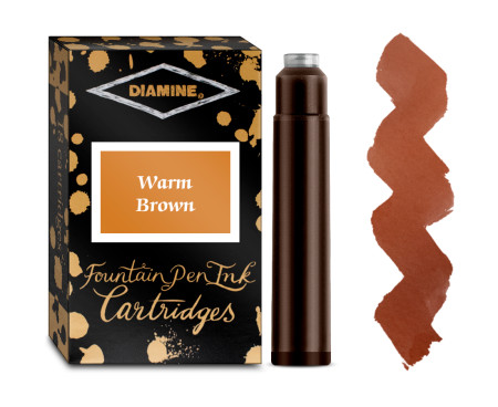 Diamine Ink Cartridge - Warm Brown (Pack of 18)