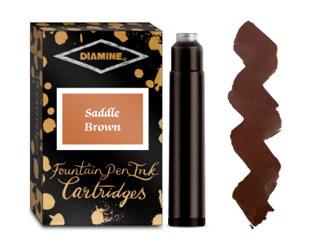 Diamine Ink Cartridge - Saddle Brown (Pack of 18)