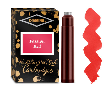 Diamine Ink Cartridge - Passion Red (Pack of 18)