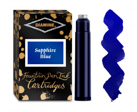 Diamine Ink Cartridge - Sapphire Blue (Pack of 18)