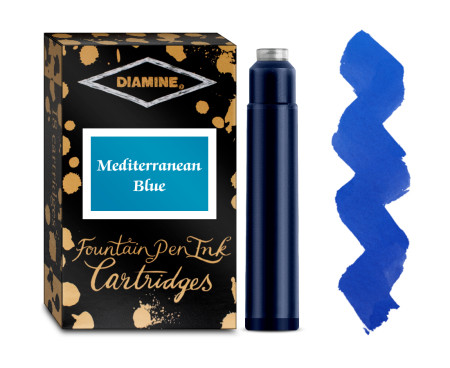 Diamine Ink Cartridge - Mediterranean Blue (Pack of 18)