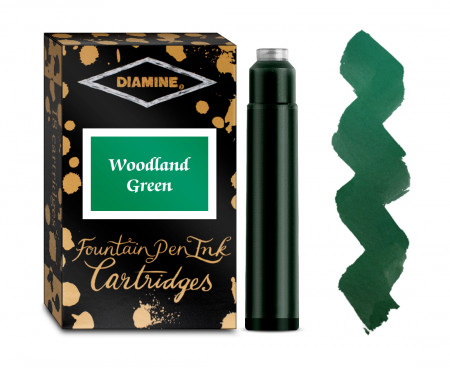 Diamine Ink Cartridge - Woodland Green (Pack of 18)