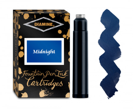 Diamine Ink Cartridge - Midnight (Pack of 18)