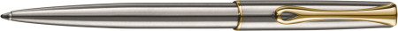 Diplomat Traveller Ballpoint Pen - Stainless Steel Gold Trim