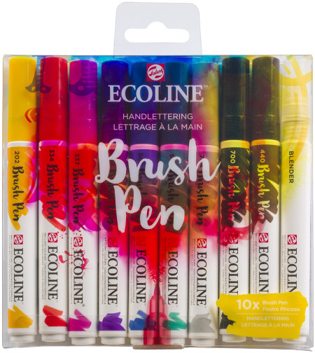 Ecoline Brush Pen Set - Handlettering (Pack of 10)