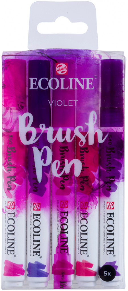 Ecoline Brush Pen Set - Violet Colours (Pack of 5)