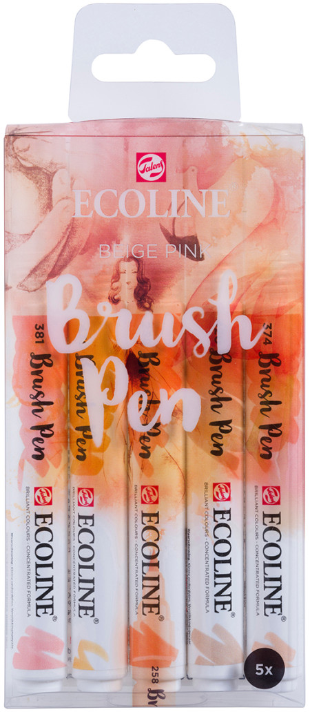 Ecoline Brush Pen Set - Beige Pink Colours (Pack of 5)